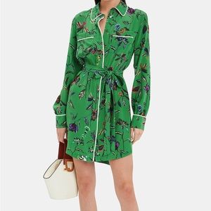 Closet closing Derek Lam 10 Crosby Emerald Green Floral  Button Down Dress Sz 2